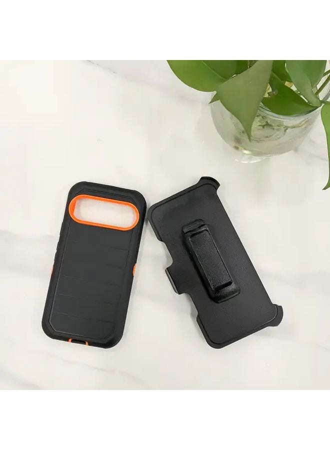 Black Defender Case For Google Pixel 9 4 Layer Drop Shock Dust Proof Protection - Image 5